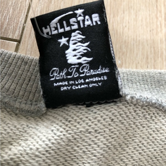 Hellstar Studios 'Records' Los Angeles Crewneck Sweatshirt Heather Grey Size L - Picture 8 of 12